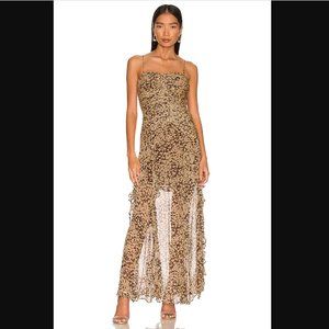 Shona Joy Valeria Ruched Frill Maxi dress